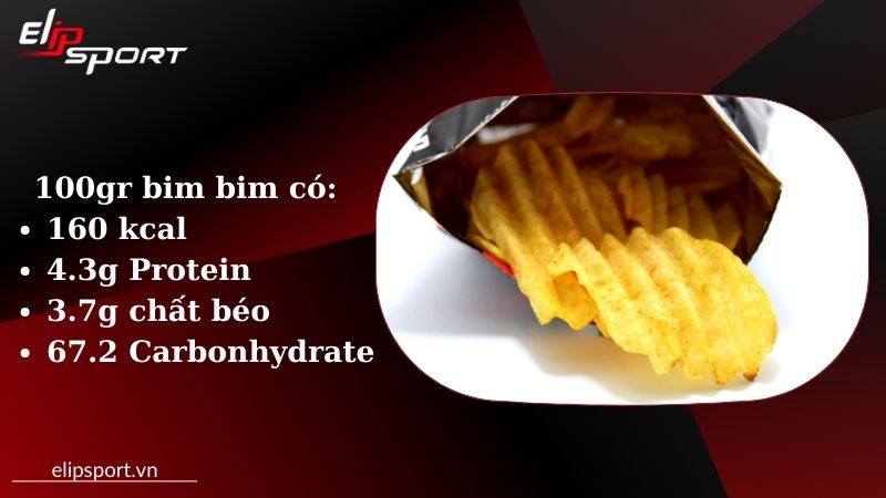Trong mỗi g&oacute;i bim bim vừa c&oacute; khoảng 160kcal