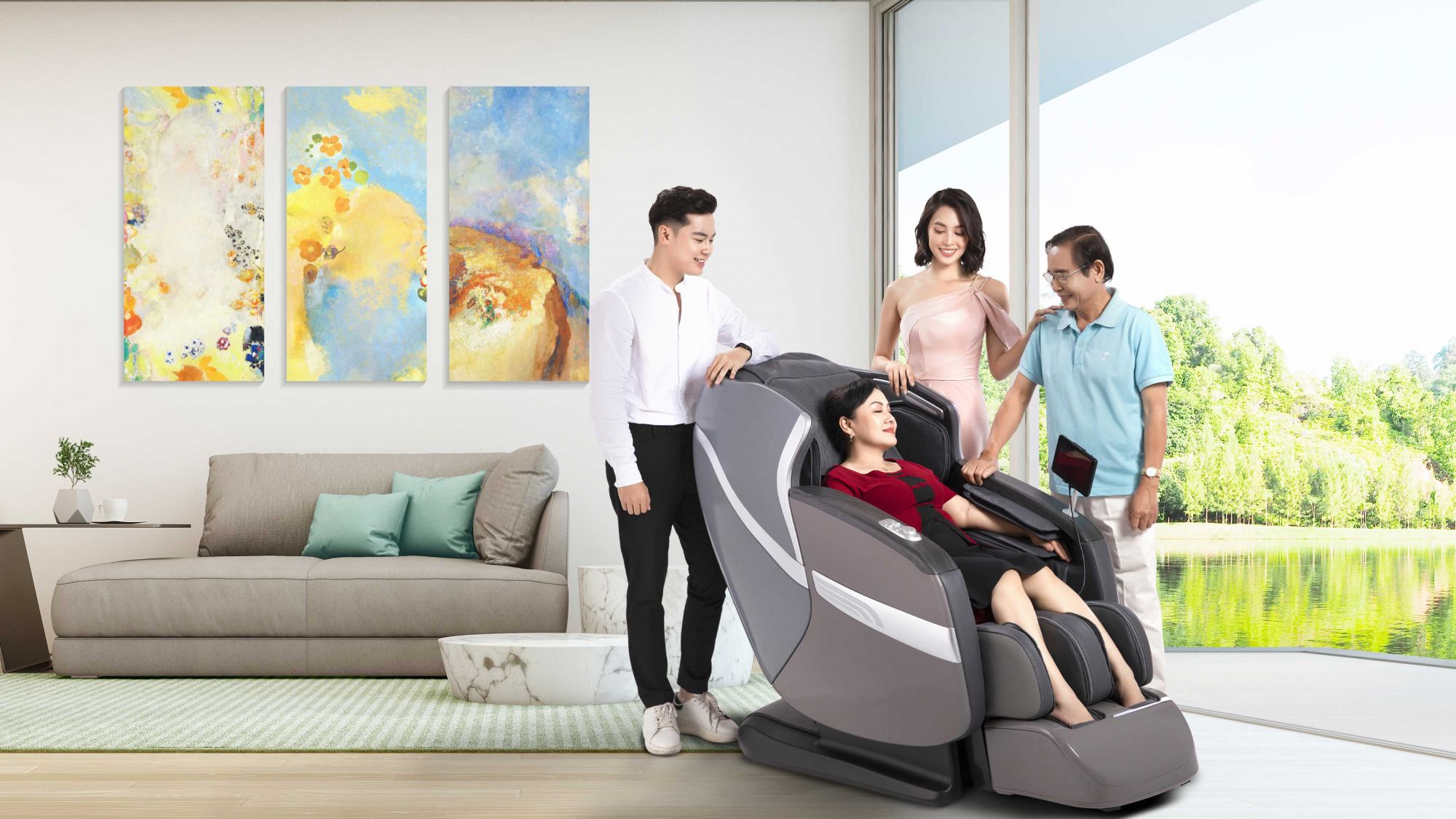 ghế massage cho cả nh&agrave;