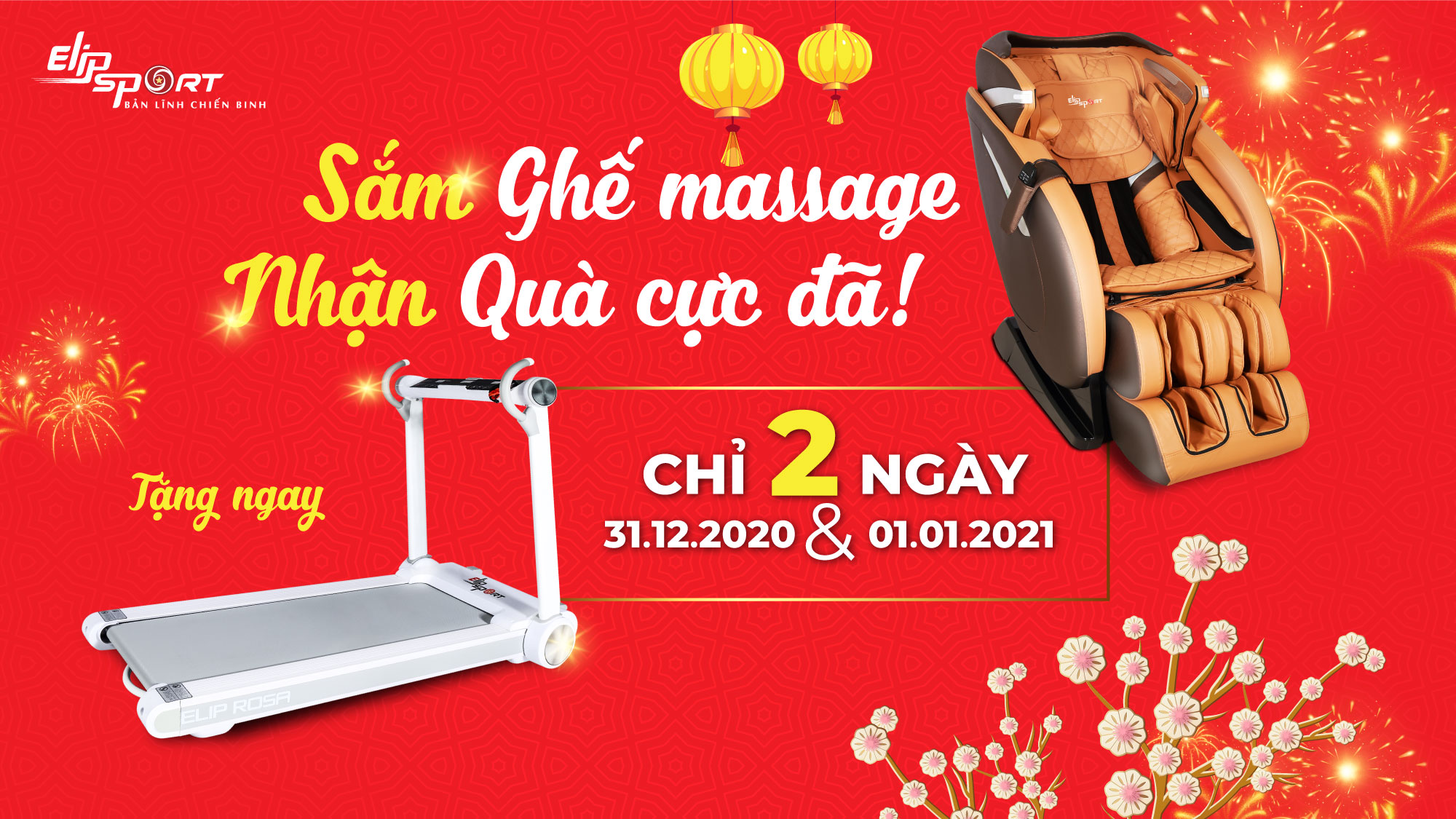 Mua ghế massage tặng m&aacute;y chạy bộ ELIP
