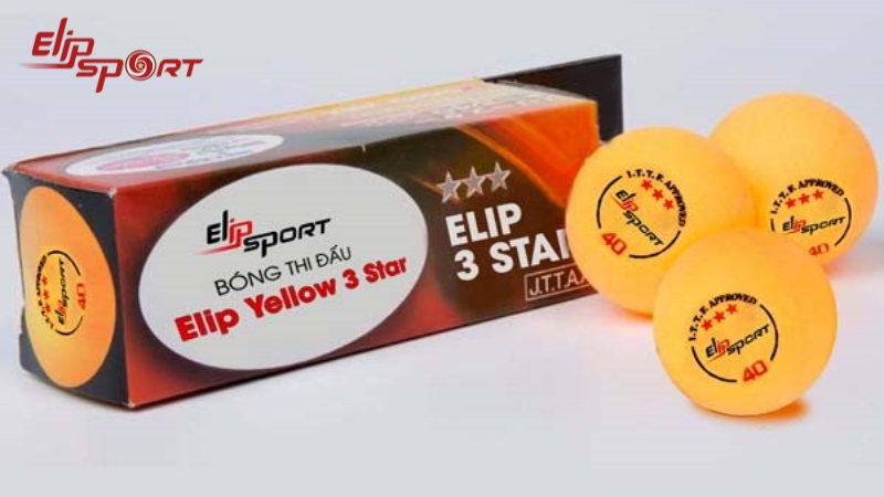 Tr&aacute;i b&oacute;ng b&agrave;n ELIP Yellow 3 Star đạt ti&ecirc;u chuẩn của Li&ecirc;n đo&agrave;n b&oacute;ng b&agrave;n quốc tế