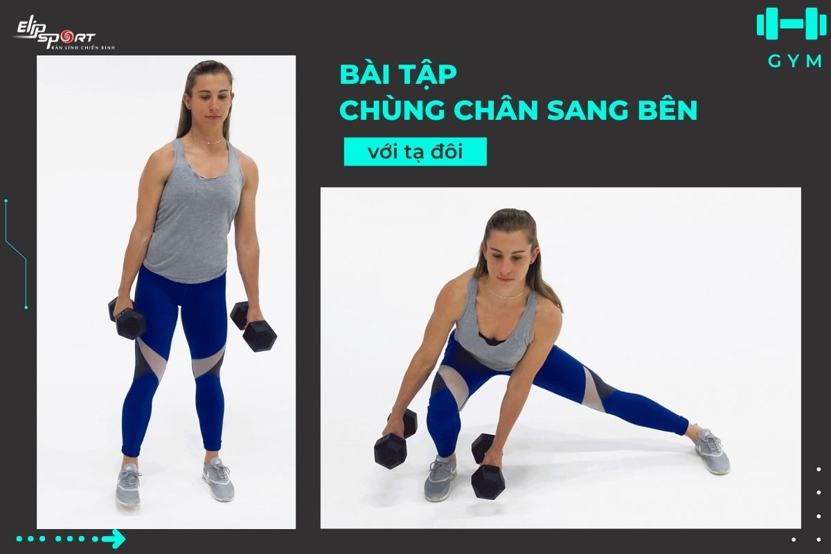 Ch&ugrave;ng ch&acirc;n hai b&ecirc;n với tạ đ&ocirc;i