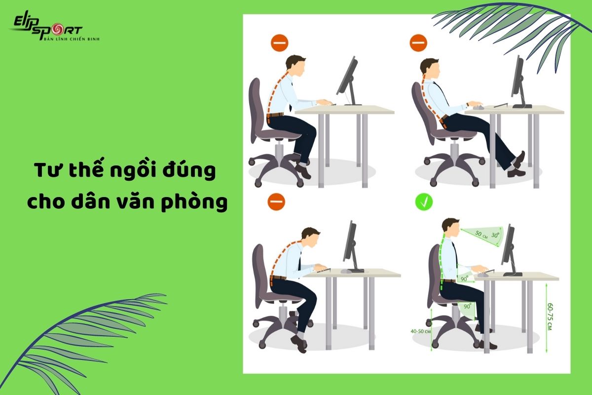 Tư thế ngồi đ&uacute;ng cho d&acirc;n văn ph&ograve;ng