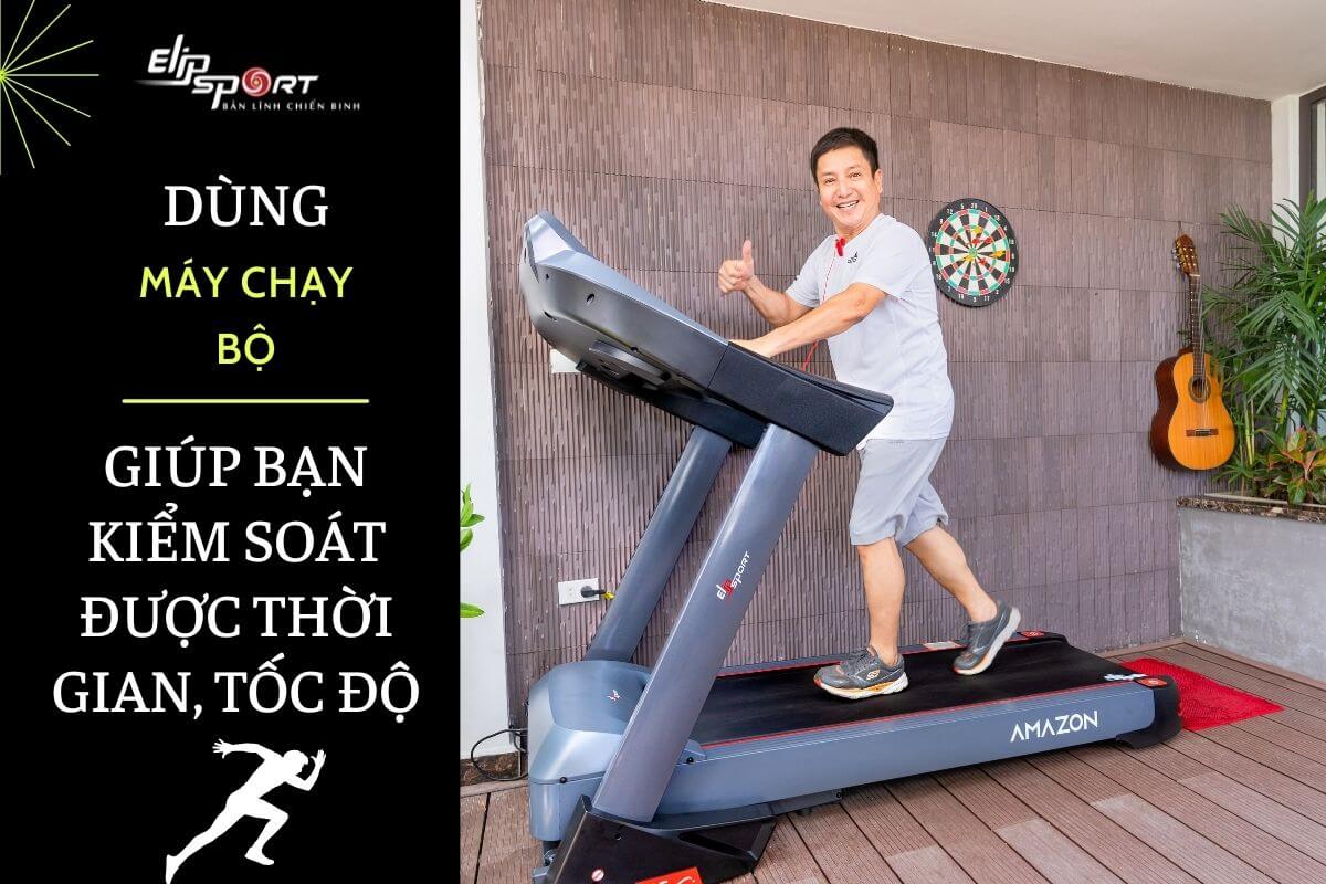 Máy tập chạy giúp bạn kiểm soát được thời gian, tốc độ và lượng calo được giải phóng.