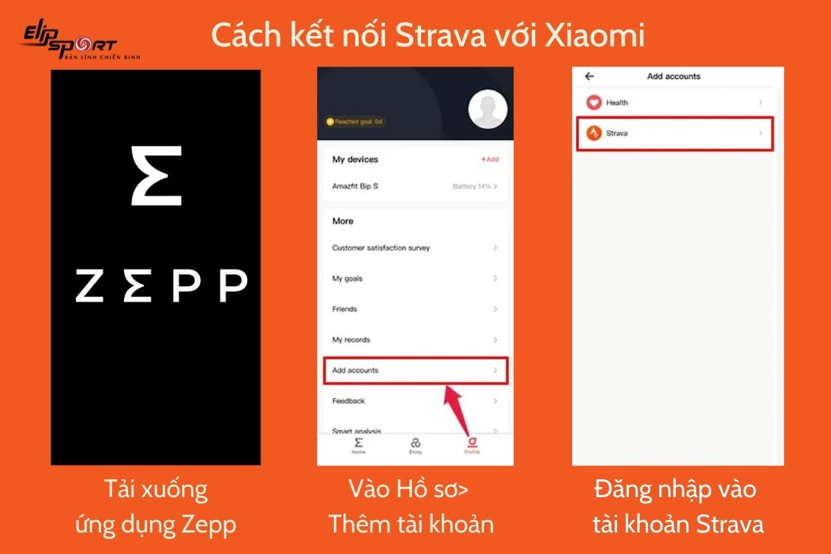 kết nối Strava với Xiaom