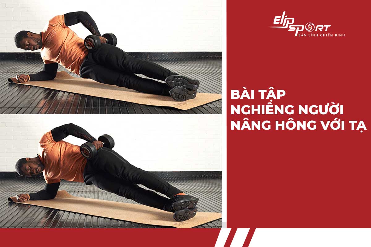tập bụng với tạ tay