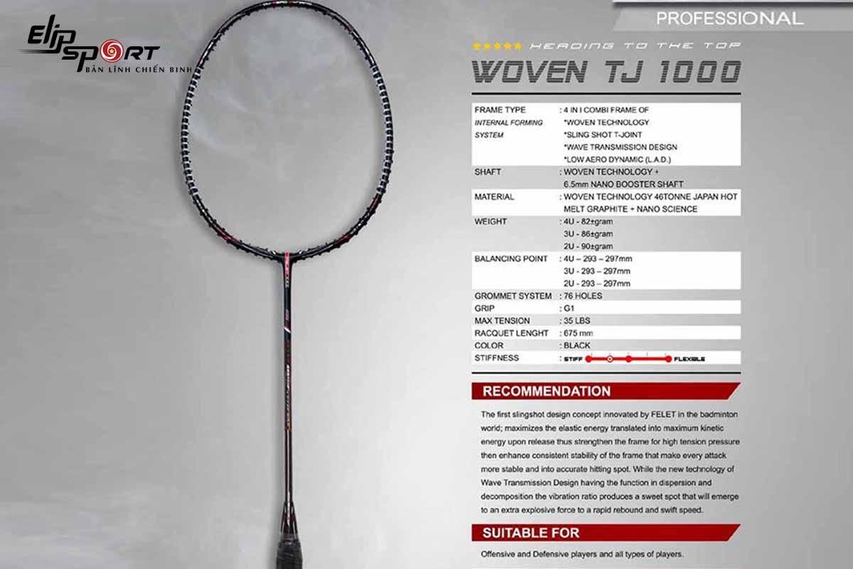 Vợt cầu l&ocirc;ng Fleet woven 1000 V