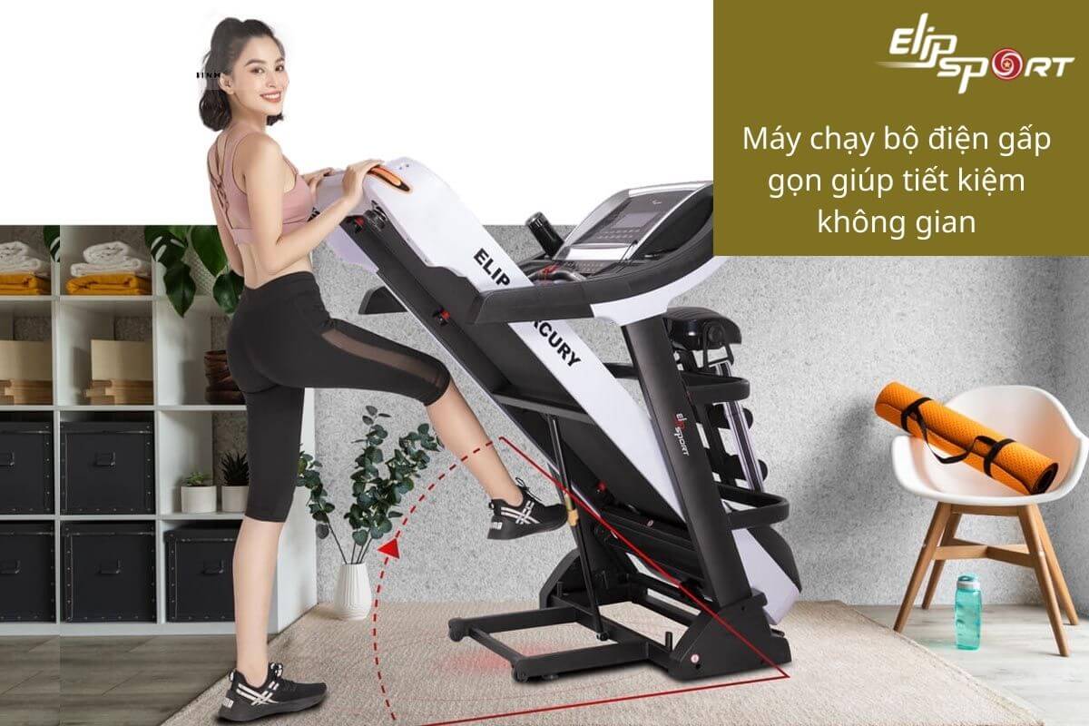 cách gấp máy chạy bộ