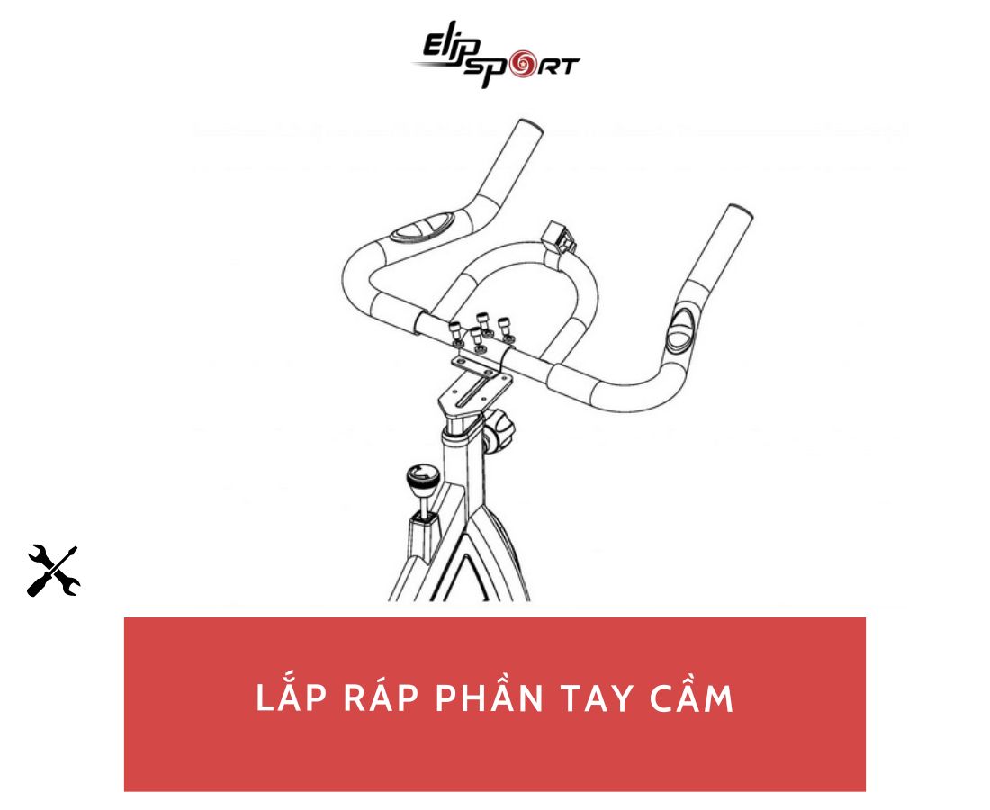 c&aacute;ch lắp tay cầm xe đạp tập thể dục