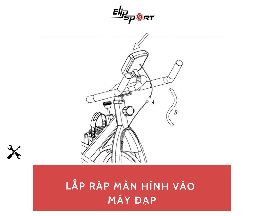 c&aacute;ch lắp m&agrave;n h&igrave;nh xe đạp tập thể dục