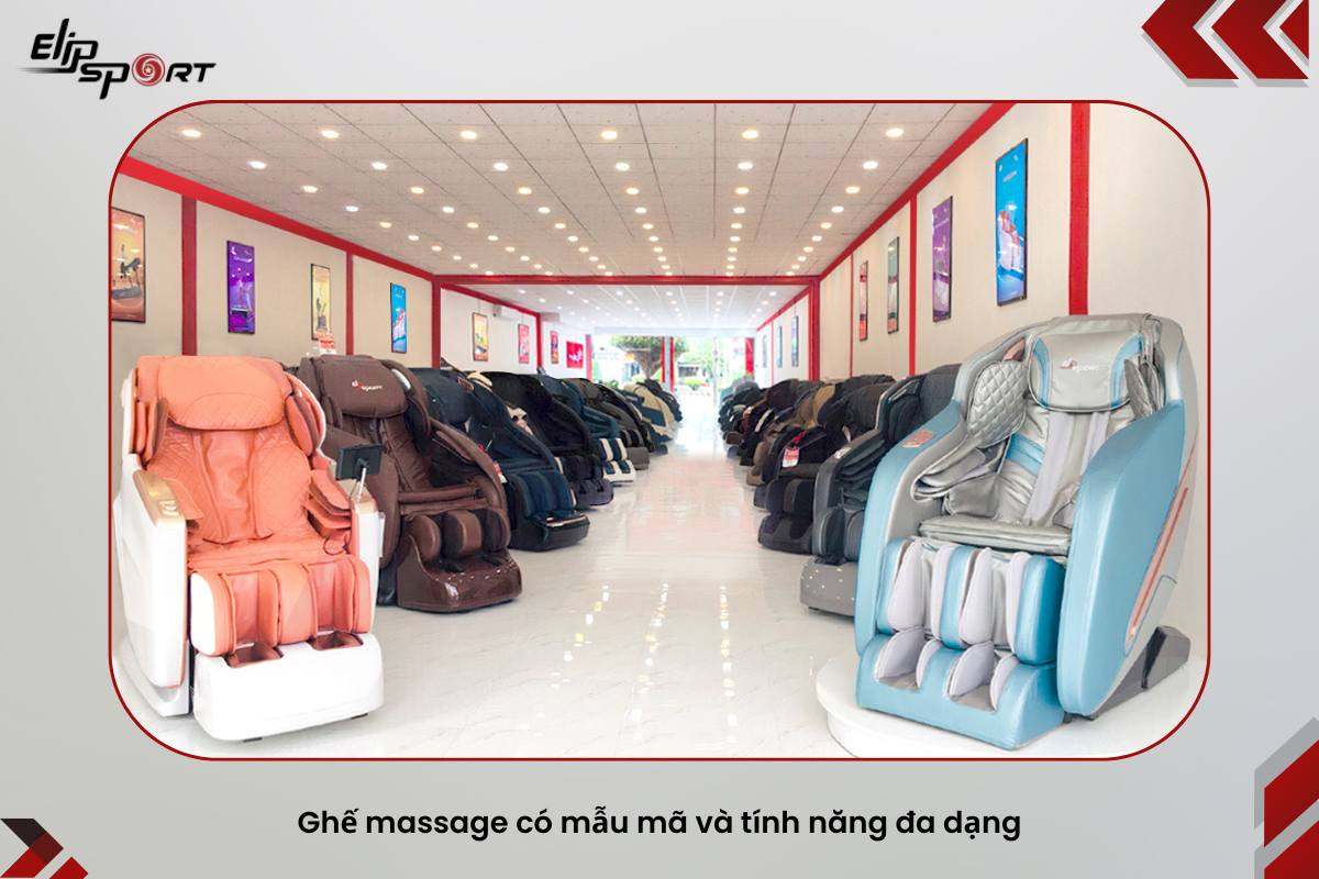 Ghế massage c&oacute; mẫu m&atilde; v&agrave; t&iacute;nh năng đa dạng