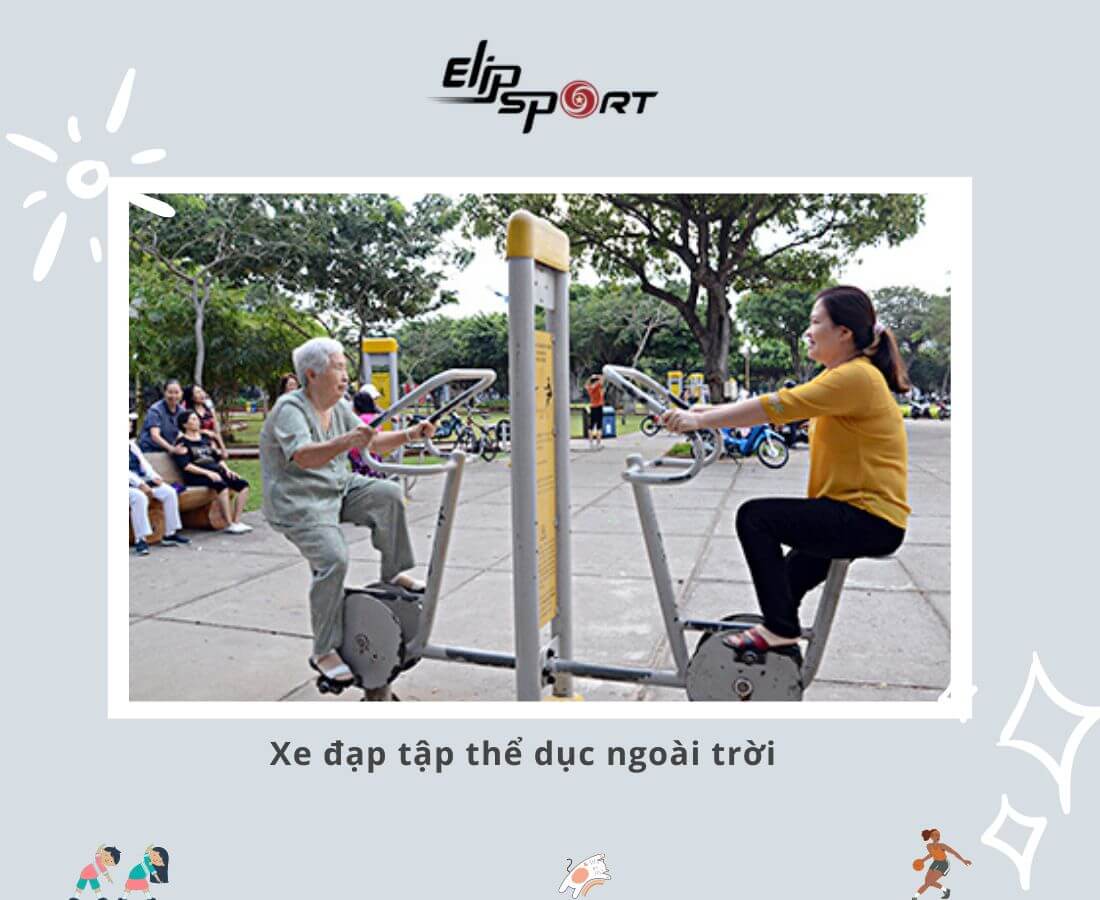 xe đạp tập thể dục ngo&agrave;i trời