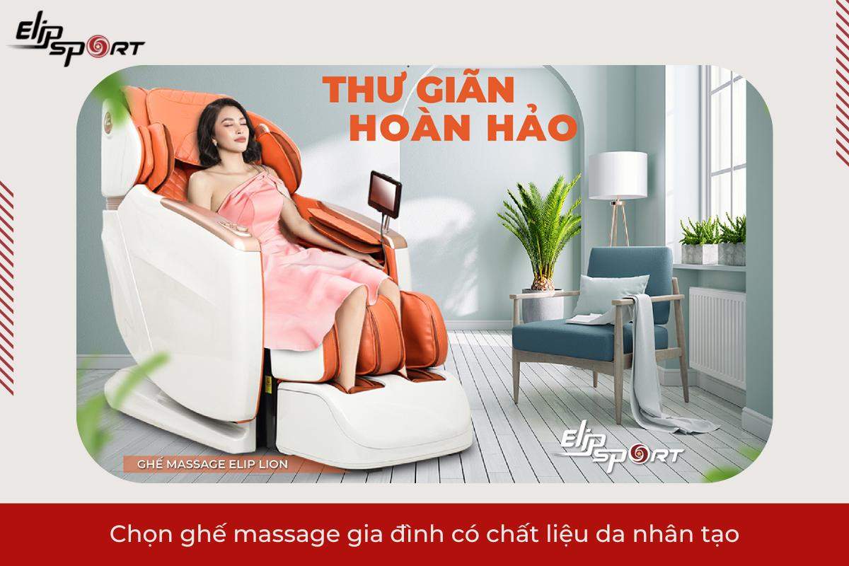 Chọn ghế massage gia đ&igrave;nh c&oacute; chất liệu da nh&acirc;n tạo