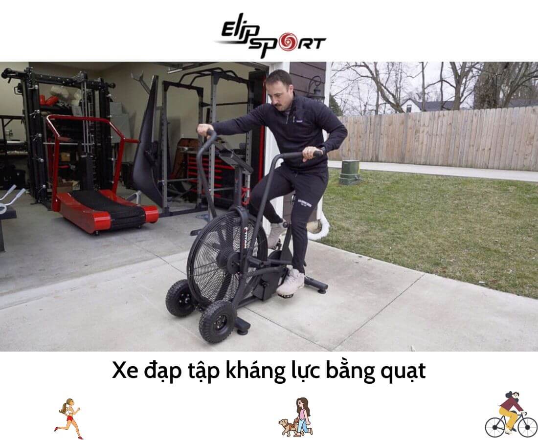xe đạp tập kh&aacute;ng từ bằng quạt