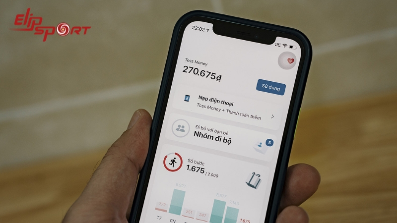 Toss t&iacute;nh cứ mỗi 20 bước ch&acirc;n, người d&ugrave;ng sẽ nhận được 1VNĐ v&agrave; 200 bước ch&acirc;n sẽ kiếm được 10VNĐ