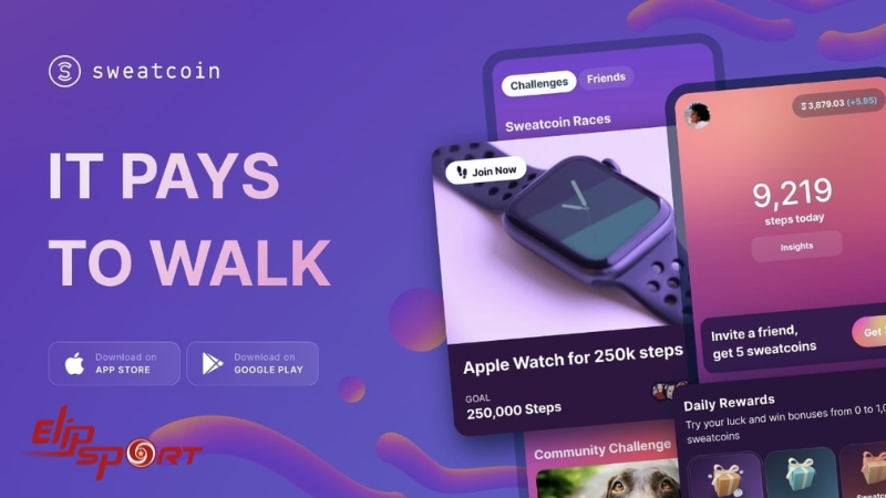 Sweatcoin l&agrave; ứng dụng chạy bộ kiếm tiền miễn ph&iacute; đầu ti&ecirc;n xuất hiện tr&ecirc;n thị trường