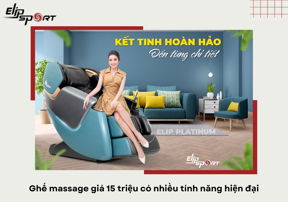 Ghế massage gi&aacute; 15 triệu c&oacute; nhiều t&iacute;nh năng hiện đại