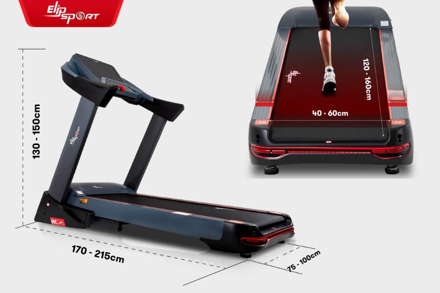 k&iacute;ch thước m&aacute;y tập chạy bộ
