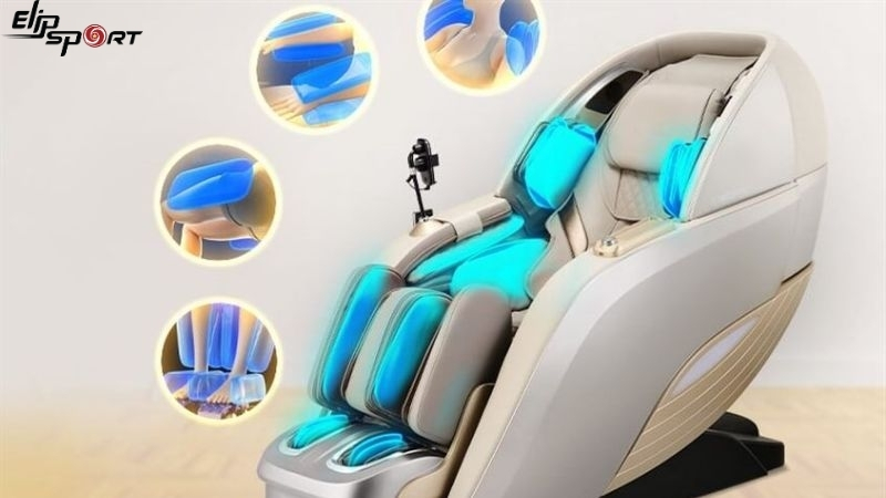 Ghế massage 4D c&oacute; t&iacute;ch hợp t&uacute;i kh&iacute; gi&uacute;p chăm s&oacute;c chi tiết từng vị tr&iacute;