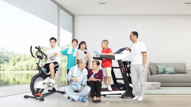 M&aacute;y tập thể dục tại nh&agrave; ph&ugrave; hợp cho nhiều người tập luyện