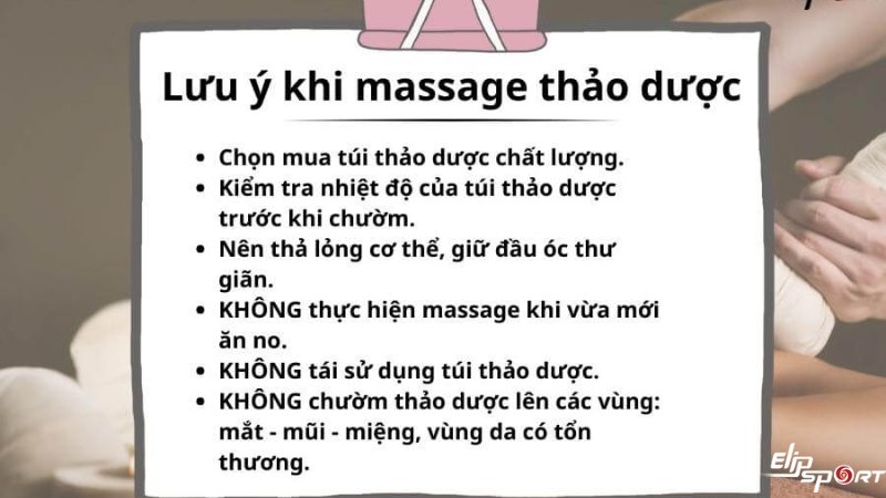 Lưu &yacute; quan trọng khi massage thảo dược