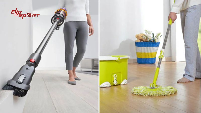 C&ocirc;ng việc lau hoặc h&uacute;t bụi s&agrave;n nh&agrave; l&agrave; một c&ocirc;ng việc kh&aacute; tốn nhiều sức