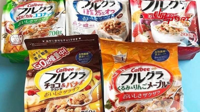 50g ngũ cốc Calbee đỏ bạn sẽ t&igrave;m thấy 223 calo