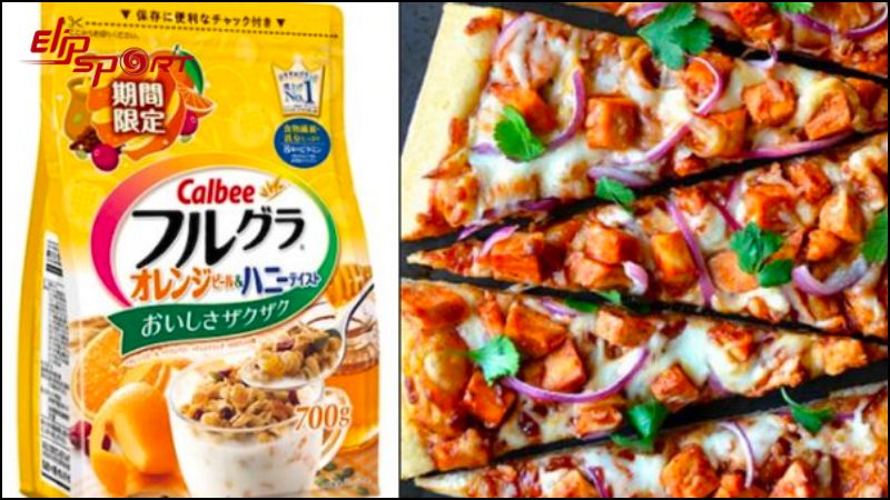 Pizza ngũ cốc Calbee l&agrave; một m&oacute;n ăn mới lạ bạn n&ecirc;n thử