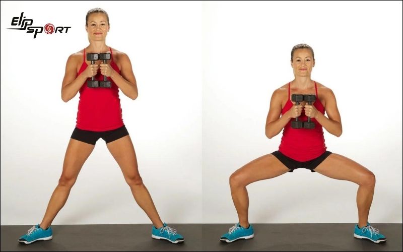 Dumbbell Sumo Squat l&agrave; 1 biến thể của Squat cơ bản