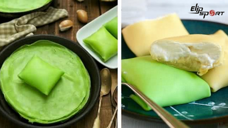 Crepe sầu ri&ecirc;ng l&aacute; dứa c&oacute; m&agrave;u xanh đẹp mắt