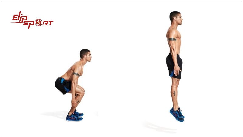 Jump Squat k&iacute;ch th&iacute;ch sự ph&aacute;t triển cơ đ&ugrave;i, m&ocirc;ng v&agrave; cơ bắp ch&eacute;o