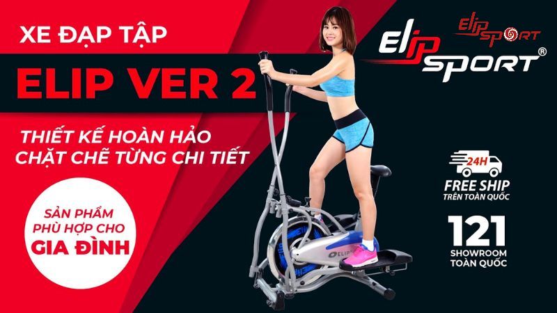 M&aacute;y tập n&acirc;ng m&ocirc;ng - Xe đạp tập tổng hợp ELIP Ver 2