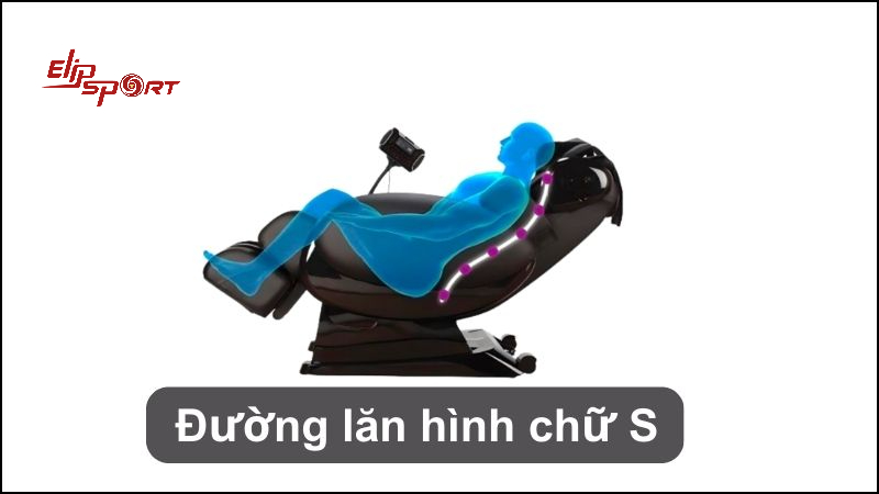 Ghế massage c&oacute; r&atilde;nh k&eacute;o d&agrave;i từ cổ đến phần dưới c&ugrave;ng của lưng, tạo th&agrave;nh h&igrave;nh chữ 