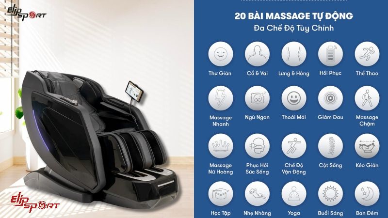 B&agrave;i tập massage tự động l&agrave; c&aacute;c dạng b&agrave;i tập được c&agrave;i đặt tr&ecirc;n ghế massage