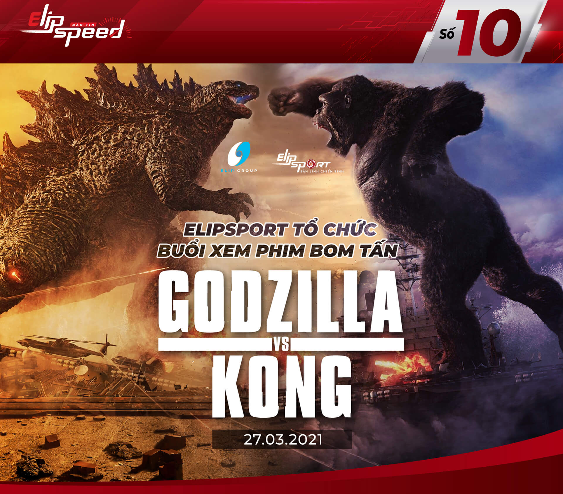 Jun8863 tải ứng dụng tổ chức buổi xem phim bom tấn Gozilla vs Kong