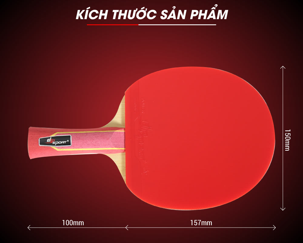 kích thước vợt bóng bàn elip strong power