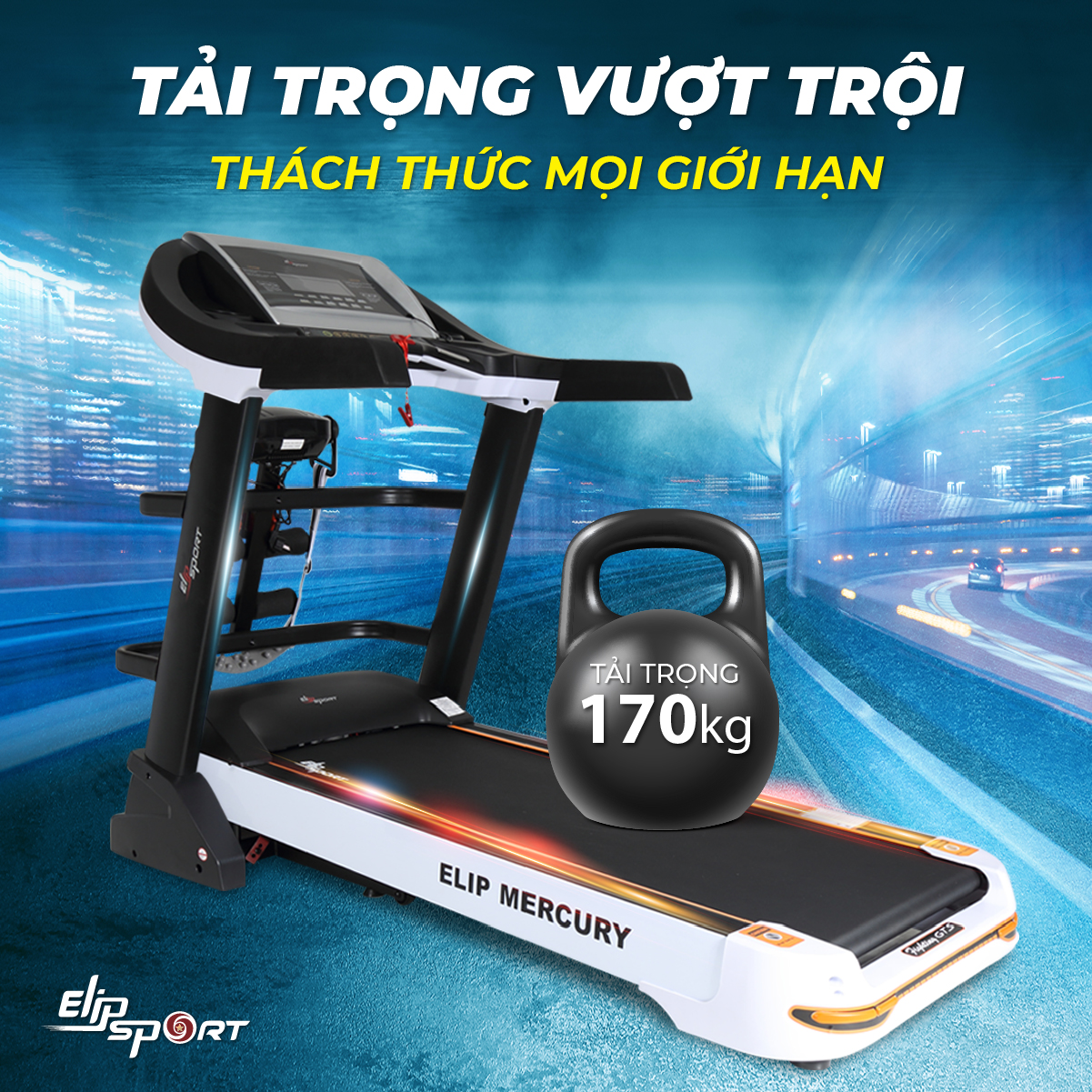máy chạy bộ đa năng Elip Mercury