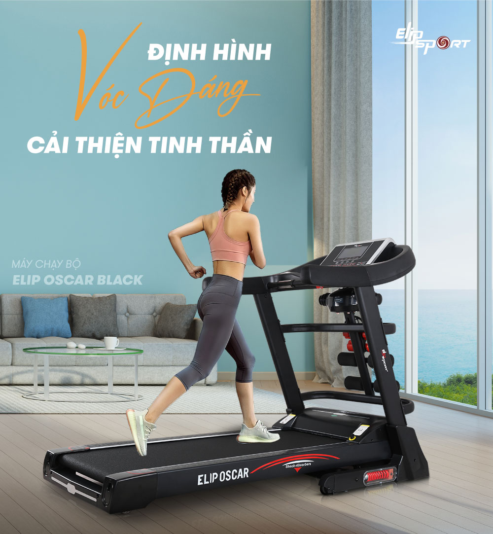máy chạy bộ hoàng mai elip oscar black