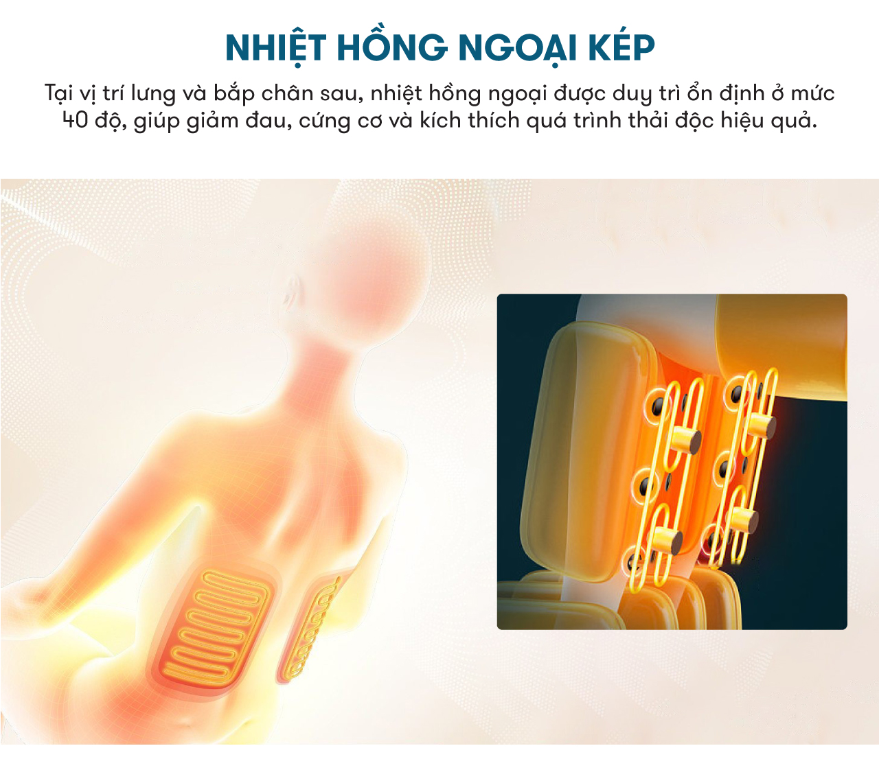 ghế massge elip d7 sử dụng nhiệt hồng ngoại kép