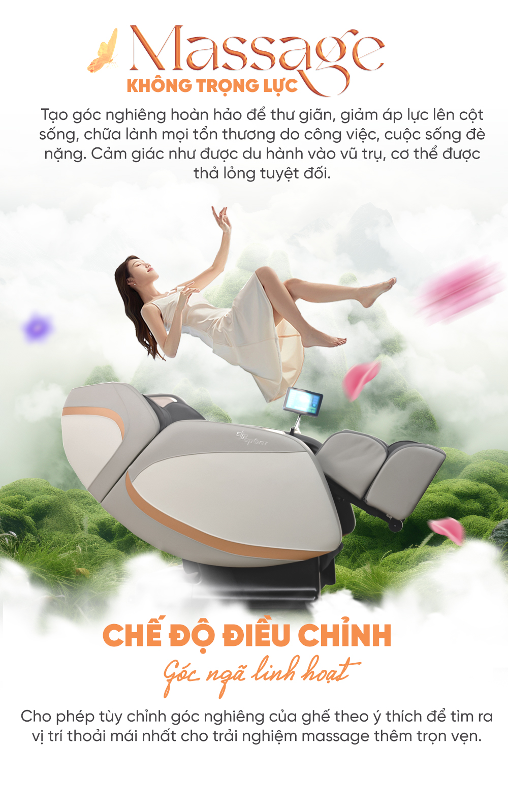 chế độ massage không trọng lực