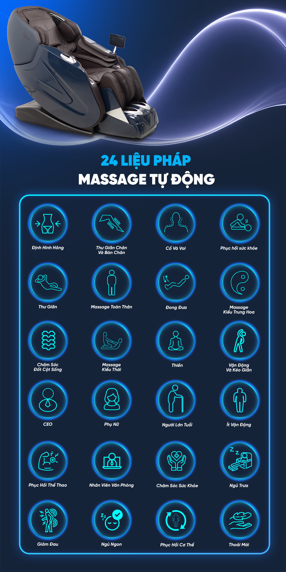 Jun888 com ưu đãi hấp dẫn elip o6 với 24 liệu pháp massage tự động