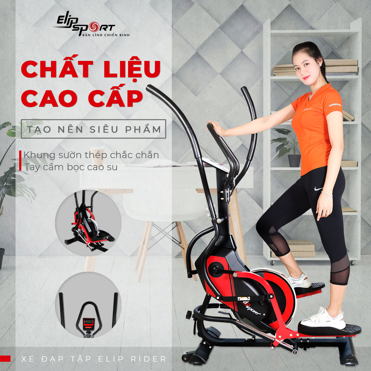 xe đạp phòng gym elip rider